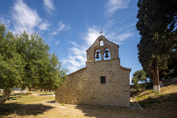 Fototapeta na wymiar Zvernec Monastery Monastery of Dormition of Theotokos Mary is an important cultural monument in Lagoon of Narta.