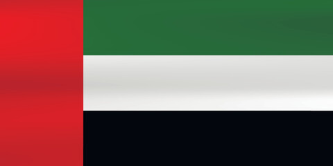 Flag of United Arab Emirates. Arabian national symbol in official colors. Template icon. Abstract vector background