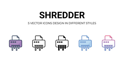 shredder Icons Set vector Illustration.