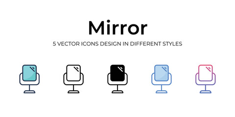 mirror Icons Set vector Illustration.