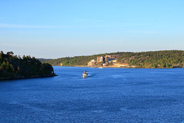 Fototapeta na wymiar view to the Stockholm Archipelago from the ship