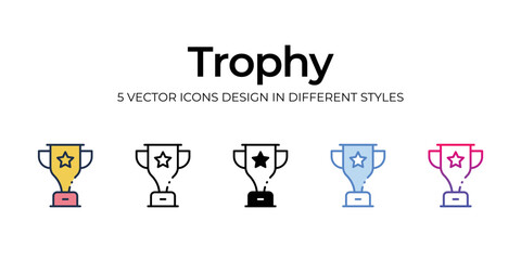 trophy icons set vector illustration. vector stock