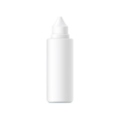 Mockup of contact lens solution bottle realistic vector illustration isolated.