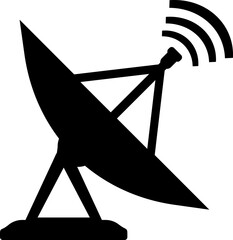 Satellite dish symbol icon, transparent backgrounds