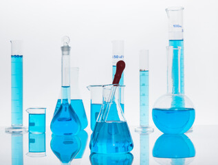 Photo of biochemistry glassware experiment