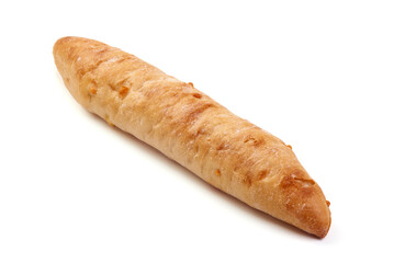 Fresh grissini bread, grispolenta, isolated on white background.