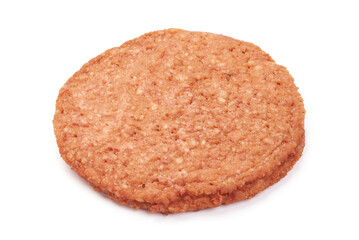 Burger patties, ready to fry, burger cutlets, isolated on white background. High resolution image.