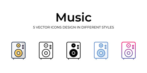 music icons set vector illustration. vector stock,