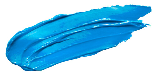 Blue glossy acrylic paint brush stroke for Your art design - obrazy, fototapety, plakaty