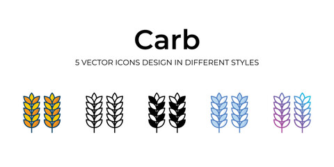 carb icons set vector illustration. vector stock,
