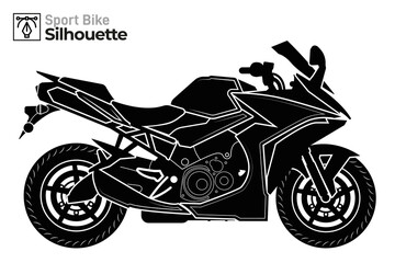 Obraz premium Isolated Racing motorcycle silhouette illustration.