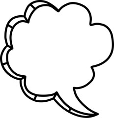 thought bubble line drawing outline