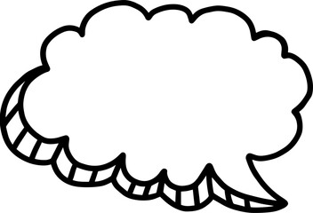 thought bubble line drawing outline