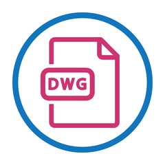 File DWG icon, flat style