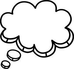 thought bubble line drawing outline