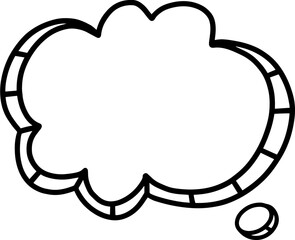 thought bubble line drawing outline