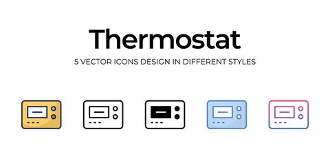 thermostat icons set vector illustration. vector stock, - obrazy, fototapety, plakaty