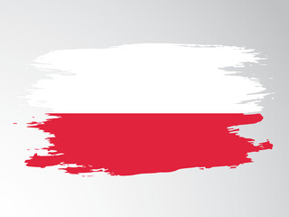 Flag of Poland painted with a brush