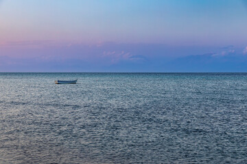 Evening mood on the beach at Kalamaki, Corfu island