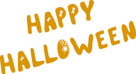 Fototapeta premium Happy halloween hand drawn lettering png