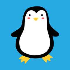 Cartoon penguin. Children's print. Vector illustration