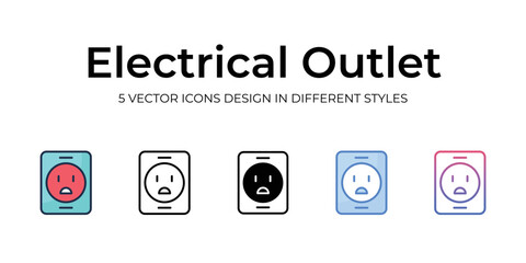 electrical outlet icons set vector illustration. vector stock,