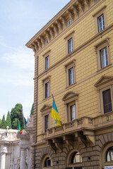 Ukraine flag in Rom