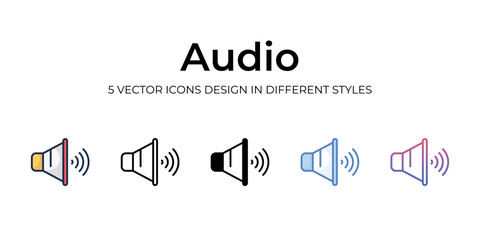audio icons set vector illustration. vector stock,