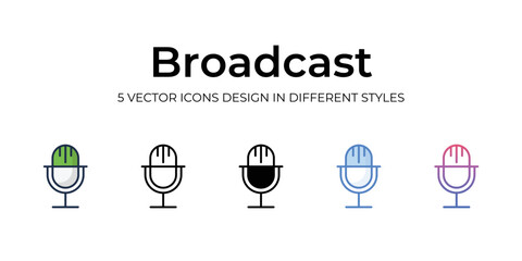 broadcast icons set vector illustration. vector stock,