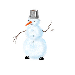 snowman on the snow  illustration