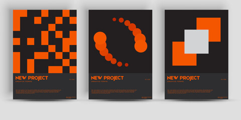 Bauhaus And Swiss Pattern Background. Graphic template made with bold typography and abstract geometric shapes, great for poster art, album cover prints.