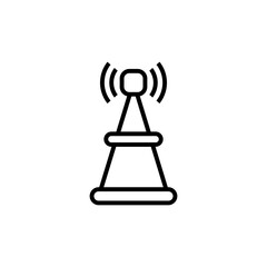 Radio antenna line icon isolated on white background
