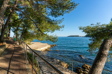 A sunny summer day at the Plava Laguna in Porec, Croatia