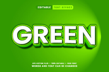 Green Bold 3D Editable Text Effect