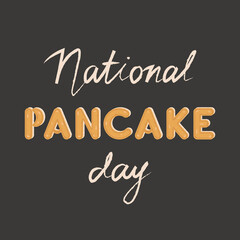National pancake day - hand written lettering