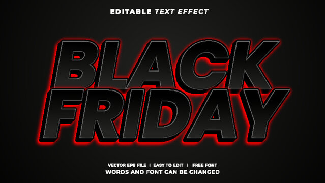 Black friday sale promotion editable text style effect