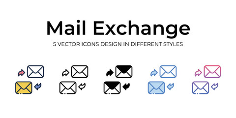 mail exchange icons set vector illustration. vector stock,