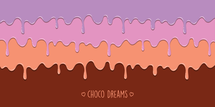 sweet tasty melting chocolate icing background choco dreams