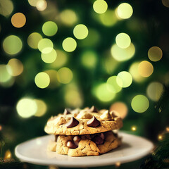 Gingerbread Christmas cookies. Concept of traditional holiday baking.	
