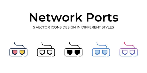 network ports icons set vector illustration. vector stock,