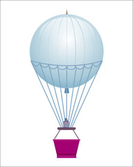 Flying balloon icon isolated on white background vector illustration. Aerostat airship, modern zeppelin, aerial vehicle dirigible, free flying aviation. © Alfazet Chronicles