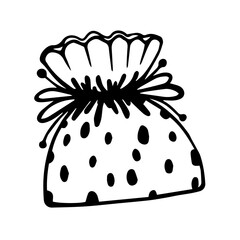 Linear doodle boxes in holiday packaging. Vector graphics.