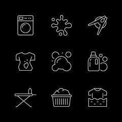 Set line icons of laundry