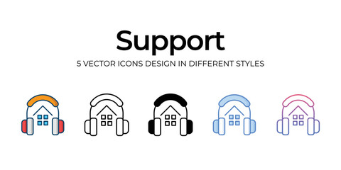 support icons set vector illustration. vector stock,