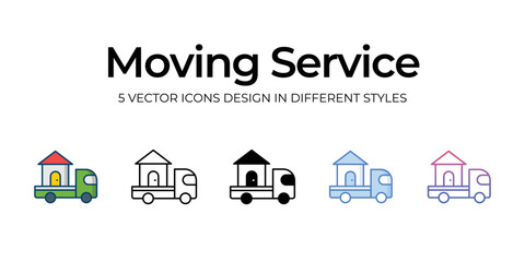 moving service icons set vector illustration. vector stock,
