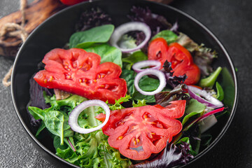 salad tomato vegetable fresh dish healthy meal food snack on the table copy space food background 