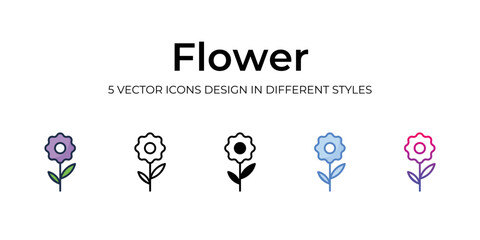 flower icons set vector illustration. vector stock,