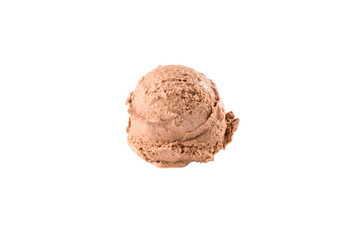 Delicious cappuccino ice cream scoop, isolated on white