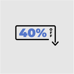 40% OFF discount tag box with arrow