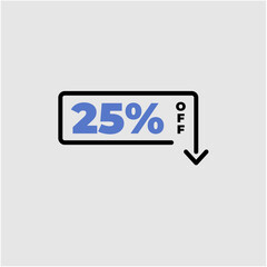 25% OFF discount tag box with arrow